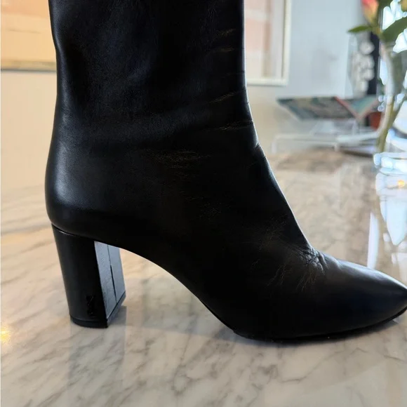 Saint Laurent Lou 70mm Boot Black Lambskin Leather sz 39 - Picture 5 of 12